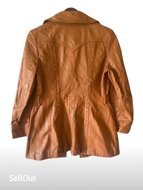 Vintage Montgomery Ward Women's Leather Jacket Brown Size 8 - Picture 4 of 9